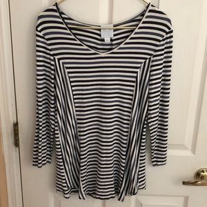 Sunday Navy Blue & White Top Sz Small